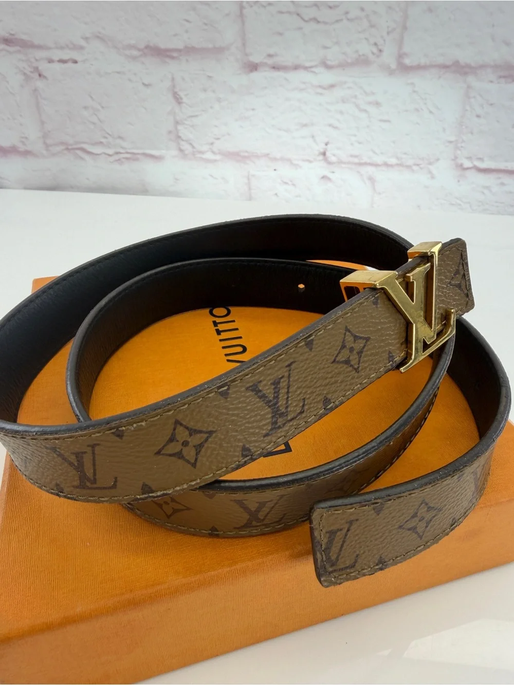 Louis Vuitton Monogram Giant 30mm LV Iconic Reversible 80 32 Belt